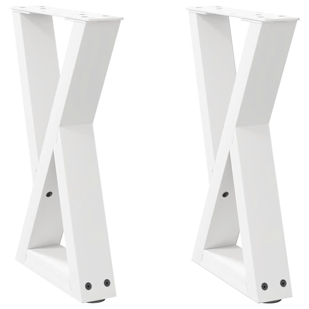sofabordsben 2 stk. hvid 28 x (42-43,3) cm stål