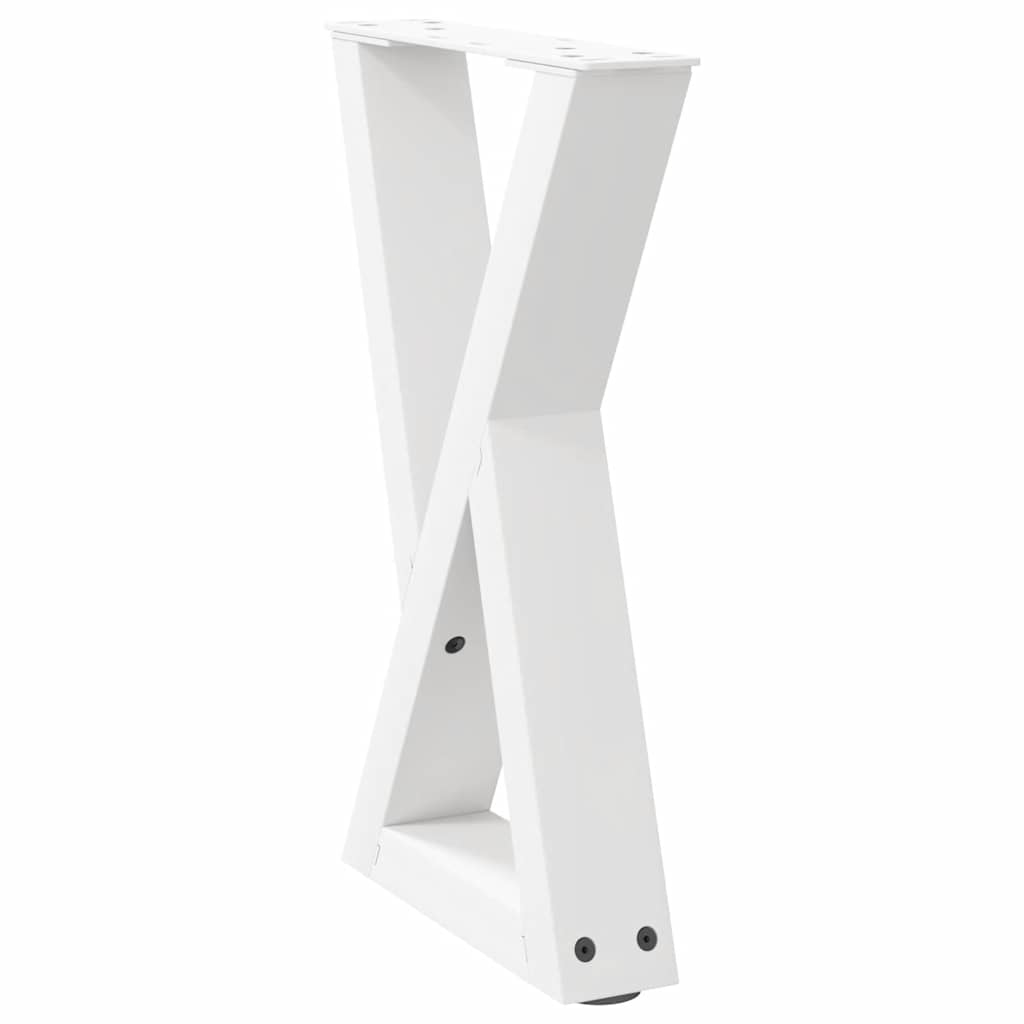 sofabordsben 2 stk. hvid 28 x (42-43,3) cm stål