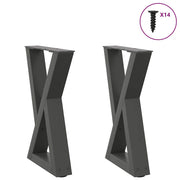 sofabordsben 2 stk. antracit 28 x (42-43,3) cm stål