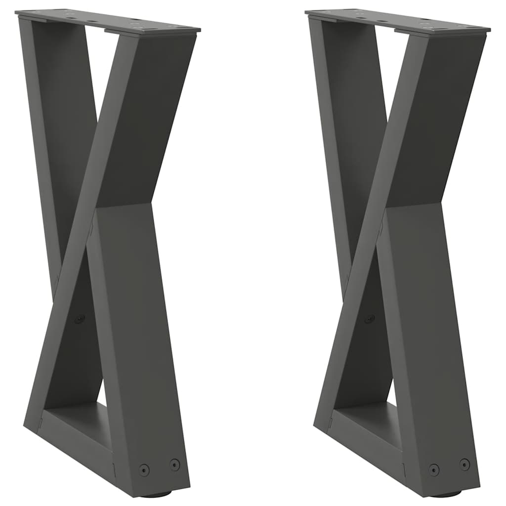 sofabordsben 2 stk. antracit 28 x (42-43,3) cm stål