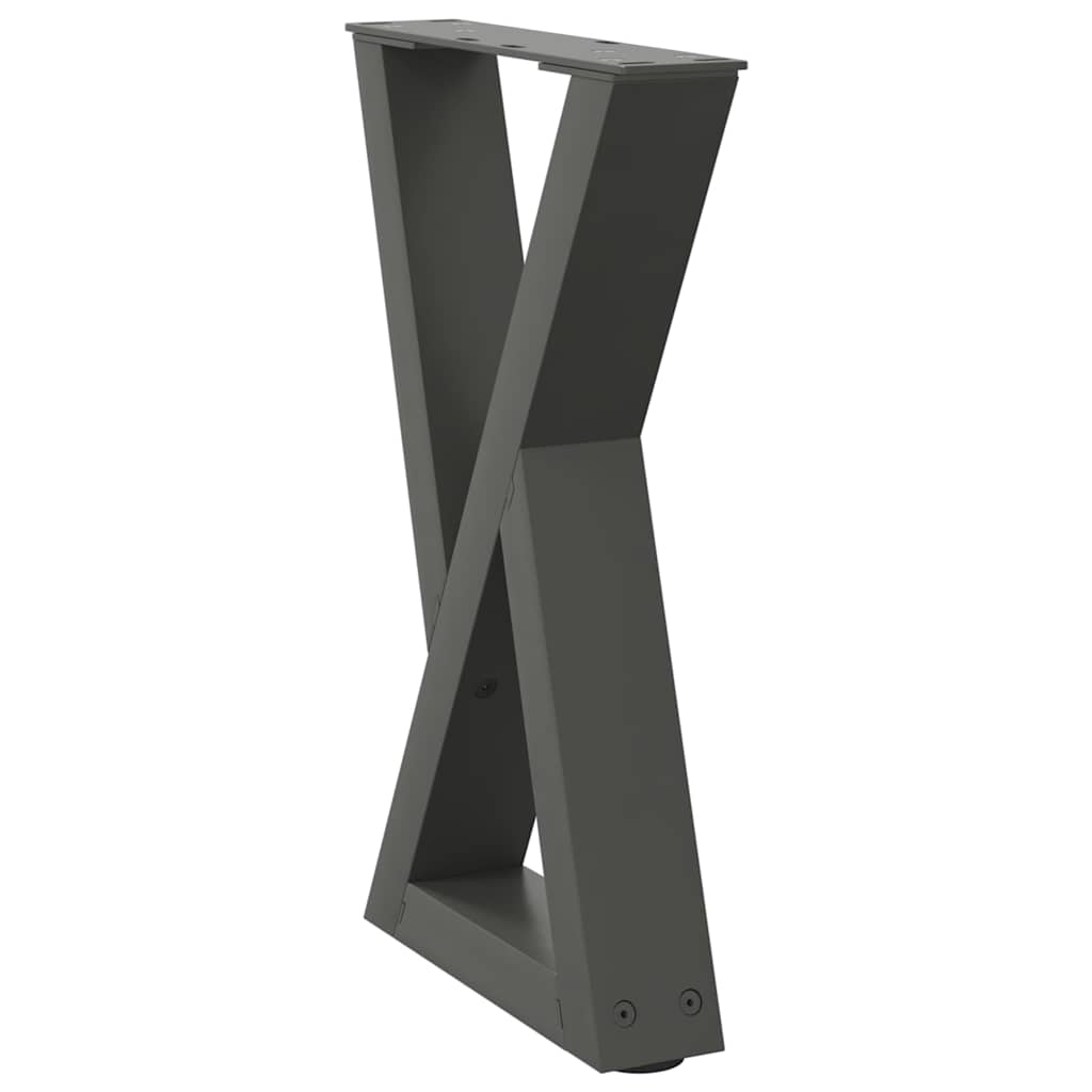 sofabordsben 2 stk. antracit 28 x (42-43,3) cm stål