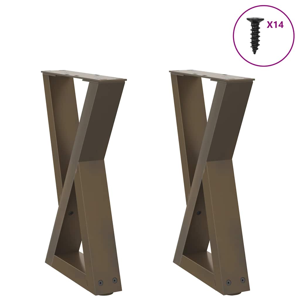 sofabordsben 2 stk. naturstål 28 x (42-43,3) cm stål