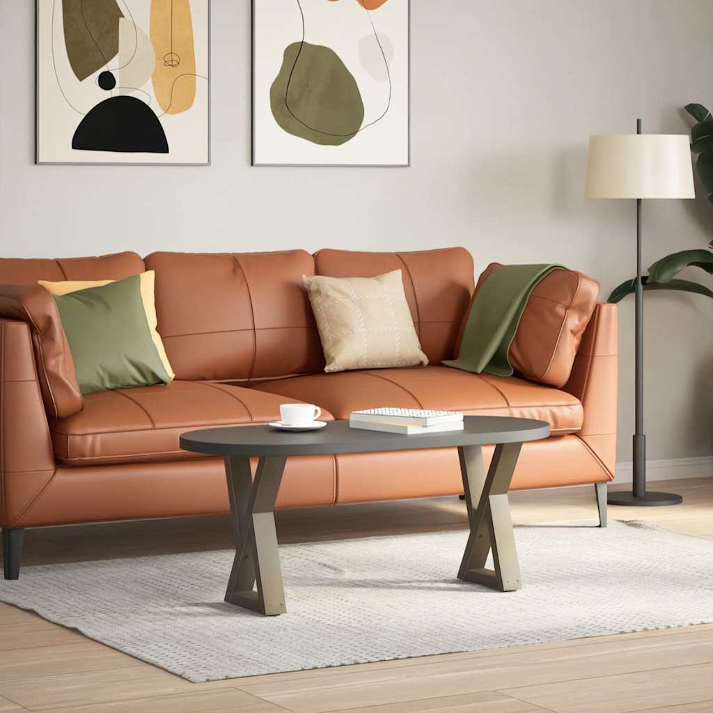 sofabordsben 2 stk. naturstål 28 x (42-43,3) cm stål