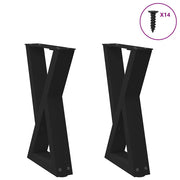sofabordsben 2 stk. sort 38 x (42-43,3) cm stål