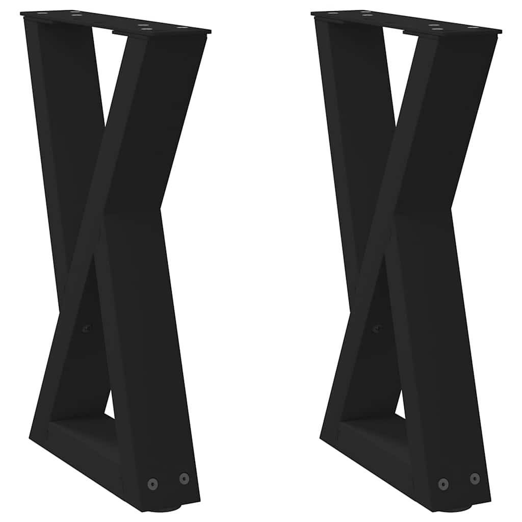 sofabordsben 2 stk. sort 38 x (42-43,3) cm stål