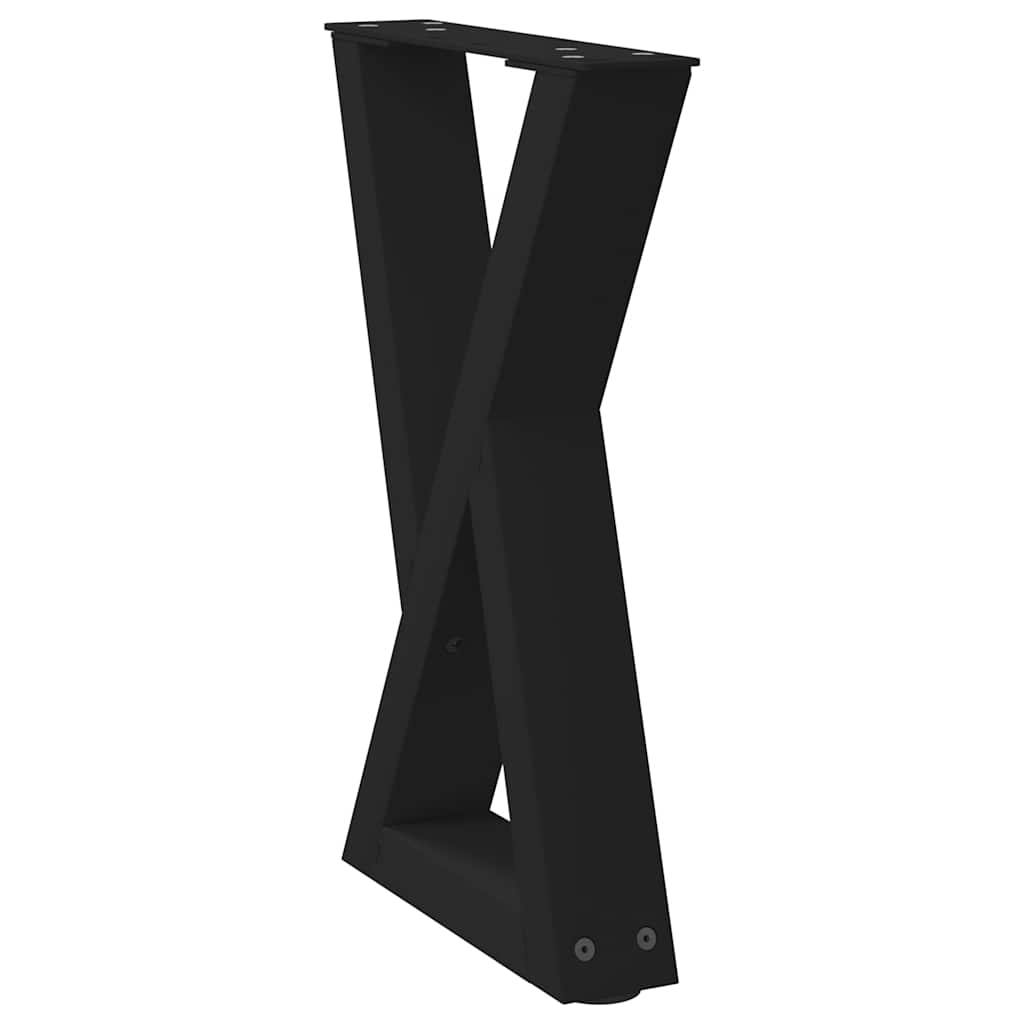sofabordsben 2 stk. sort 38 x (42-43,3) cm stål