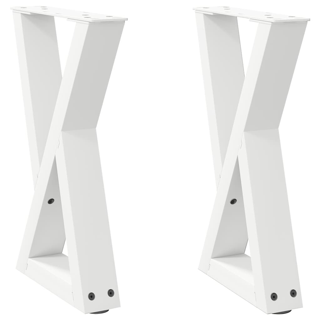 sofabordsben 2 stk. hvid 38 x (42-43,3) cm stål