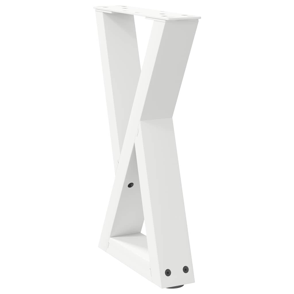 sofabordsben 2 stk. hvid 38 x (42-43,3) cm stål