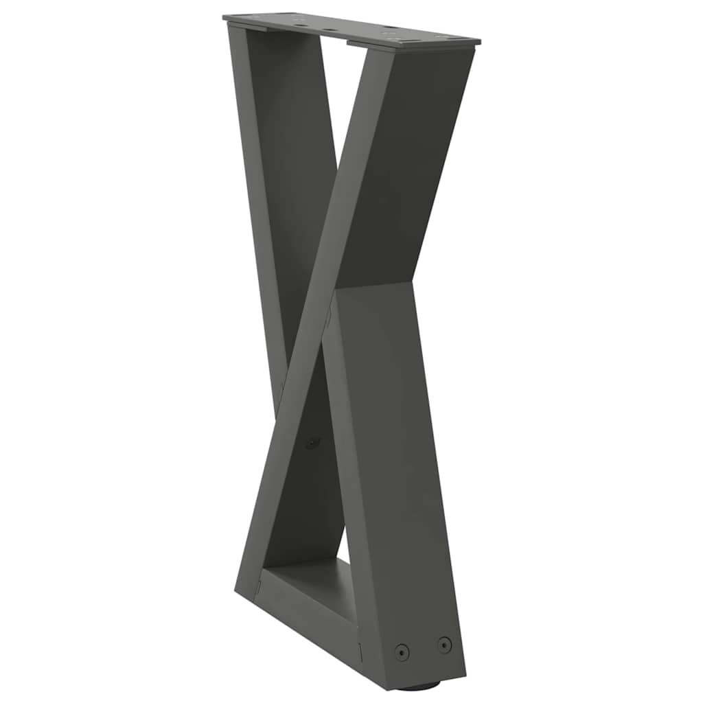 sofabordsben 2 stk. antracit 38 x (42-43,3) cm stål