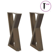 sofabordsben 2 stk. naturstål 38 x (42-43,3) cm stål