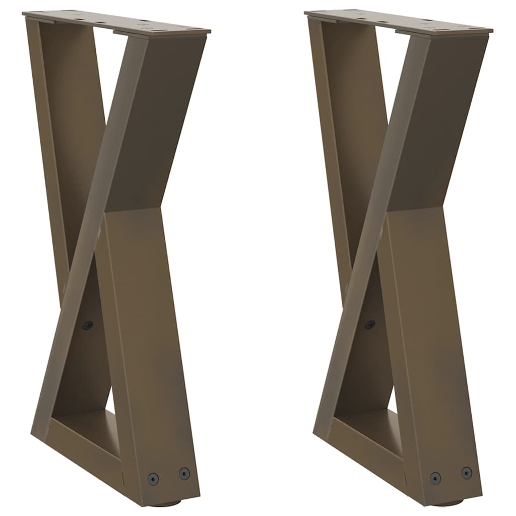 sofabordsben 2 stk. naturstål 38 x (42-43,3) cm stål