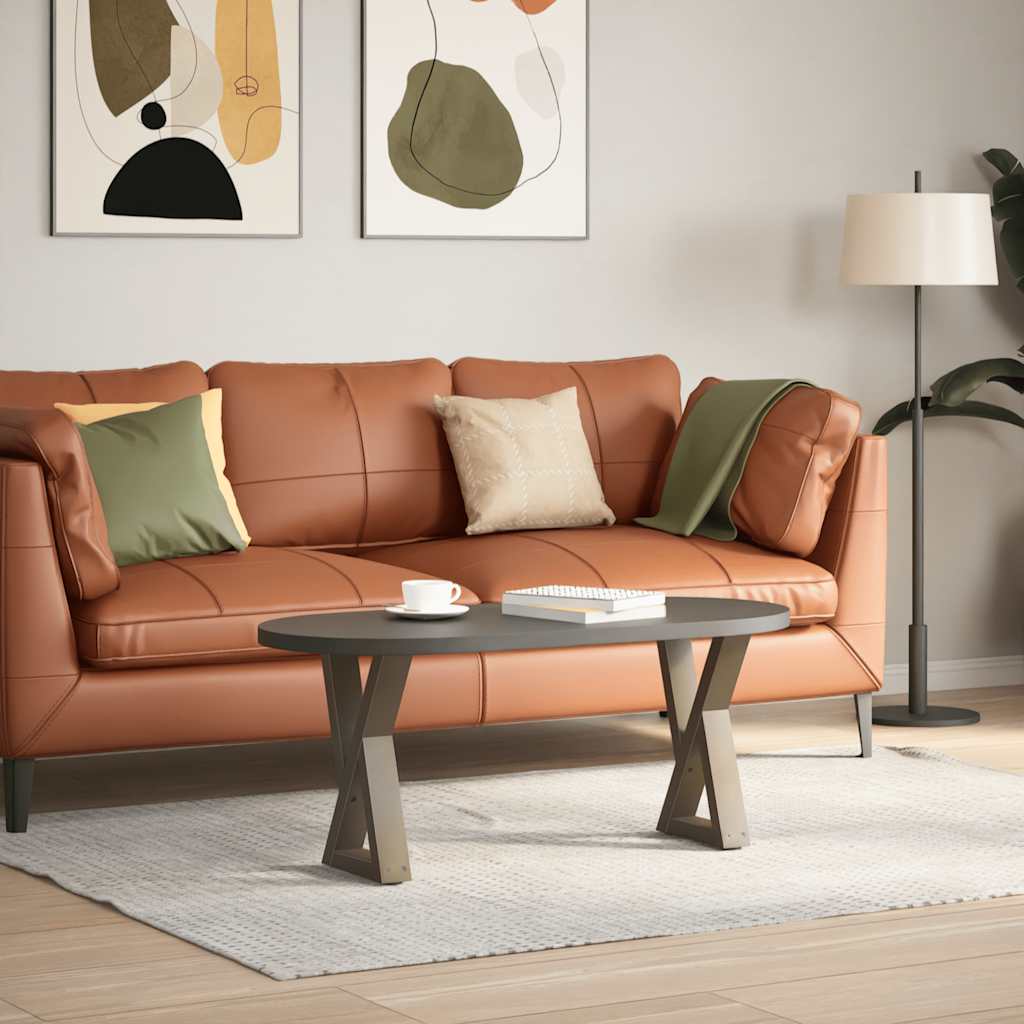 sofabordsben 2 stk. naturstål 38 x (42-43,3) cm stål