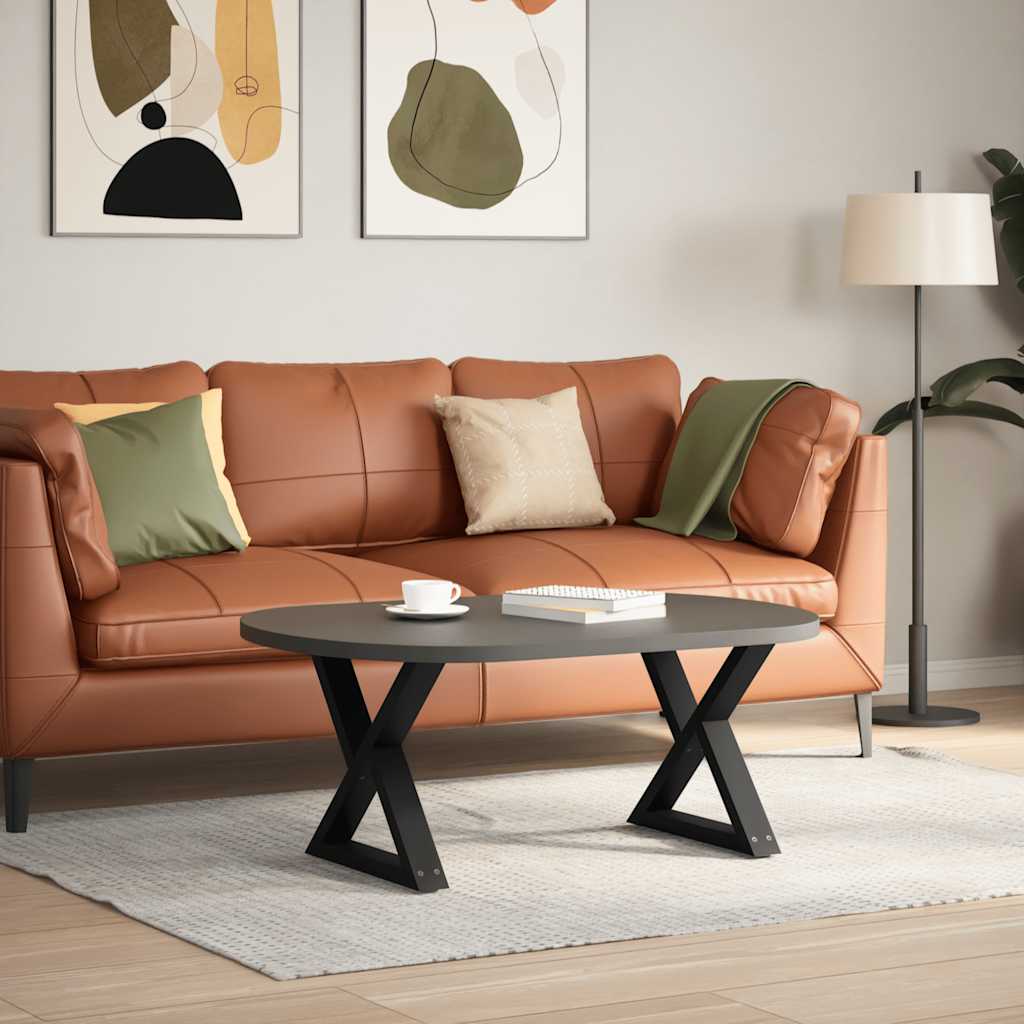 sofabordsben 2 stk. sort 50x(42-43,3) cm stål