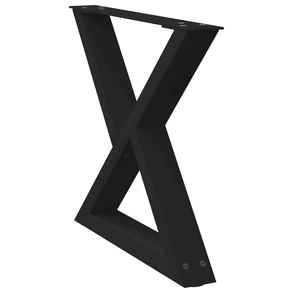 sofabordsben 2 stk. sort 50x(42-43,3) cm stål