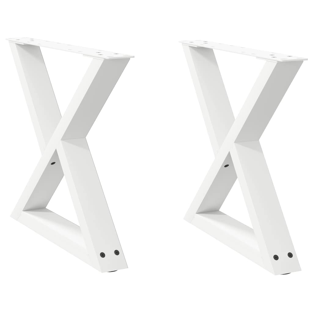 sofabordsben 2 stk. hvid 50x(42-43,3) cm stål