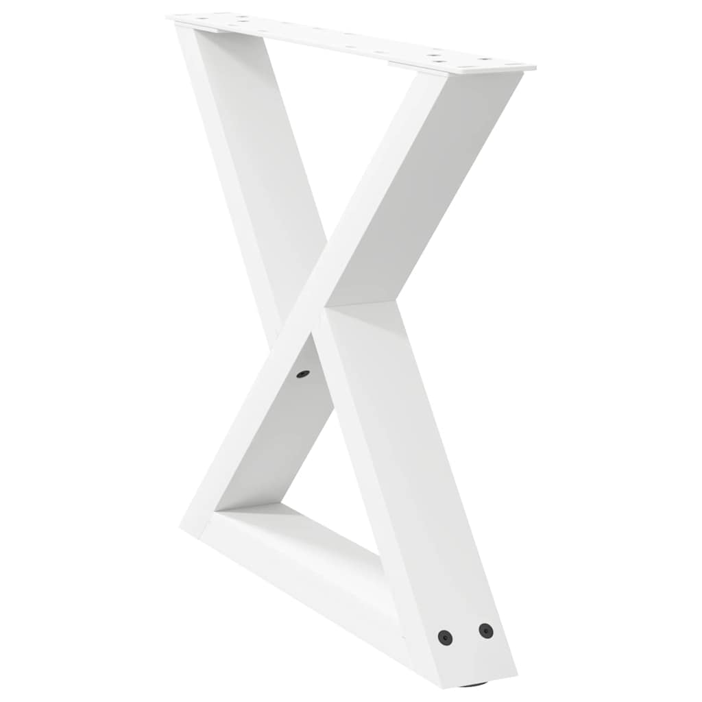 sofabordsben 2 stk. hvid 50x(42-43,3) cm stål