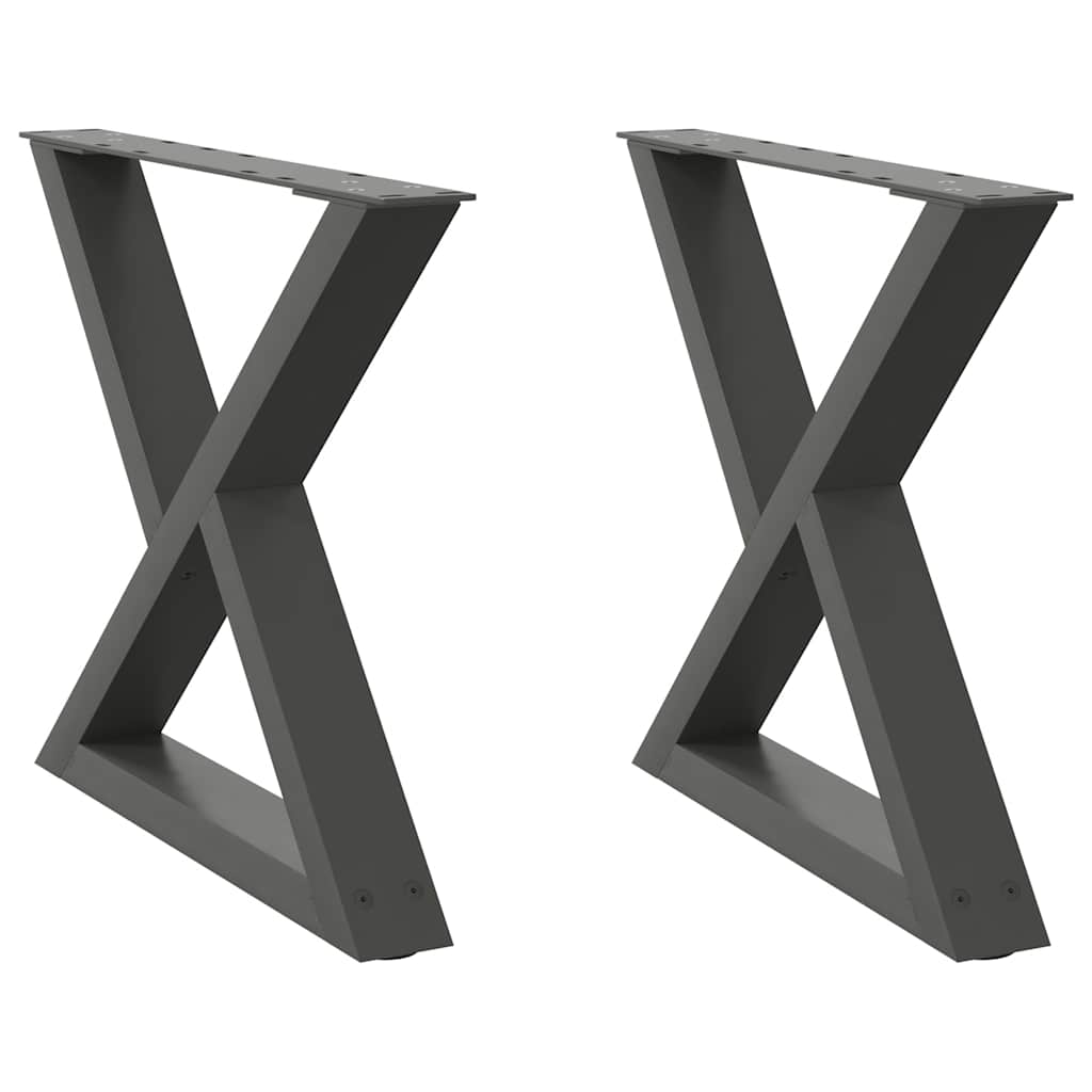 sofabordsben 2 stk. antracit 50x(42-43,3) cm stål