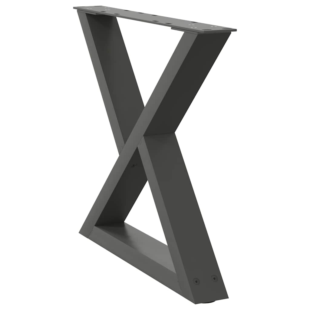 sofabordsben 2 stk. antracit 50x(42-43,3) cm stål