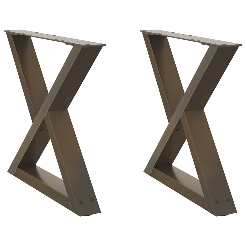 sofabordsben 2 stk. naturstål 50x(42-43,3) cm stål