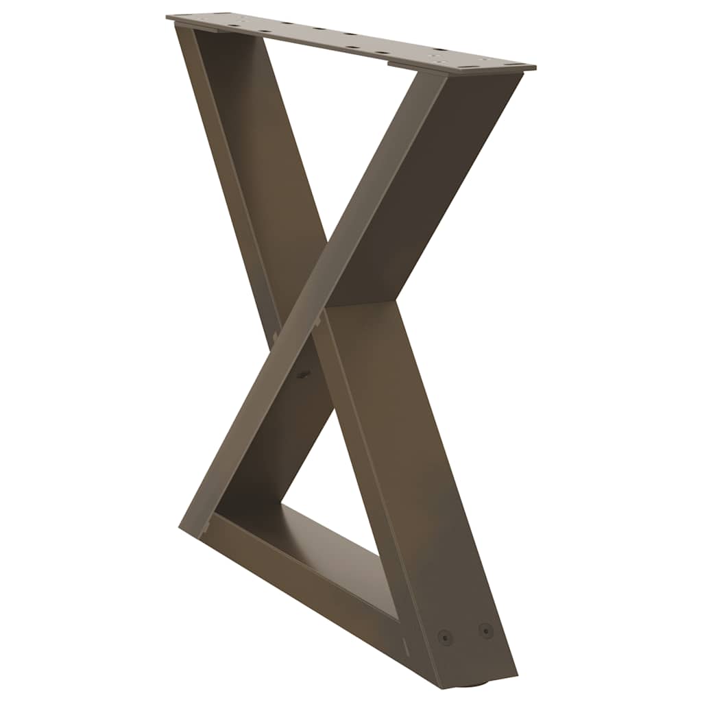 sofabordsben 2 stk. naturstål 50x(42-43,3) cm stål