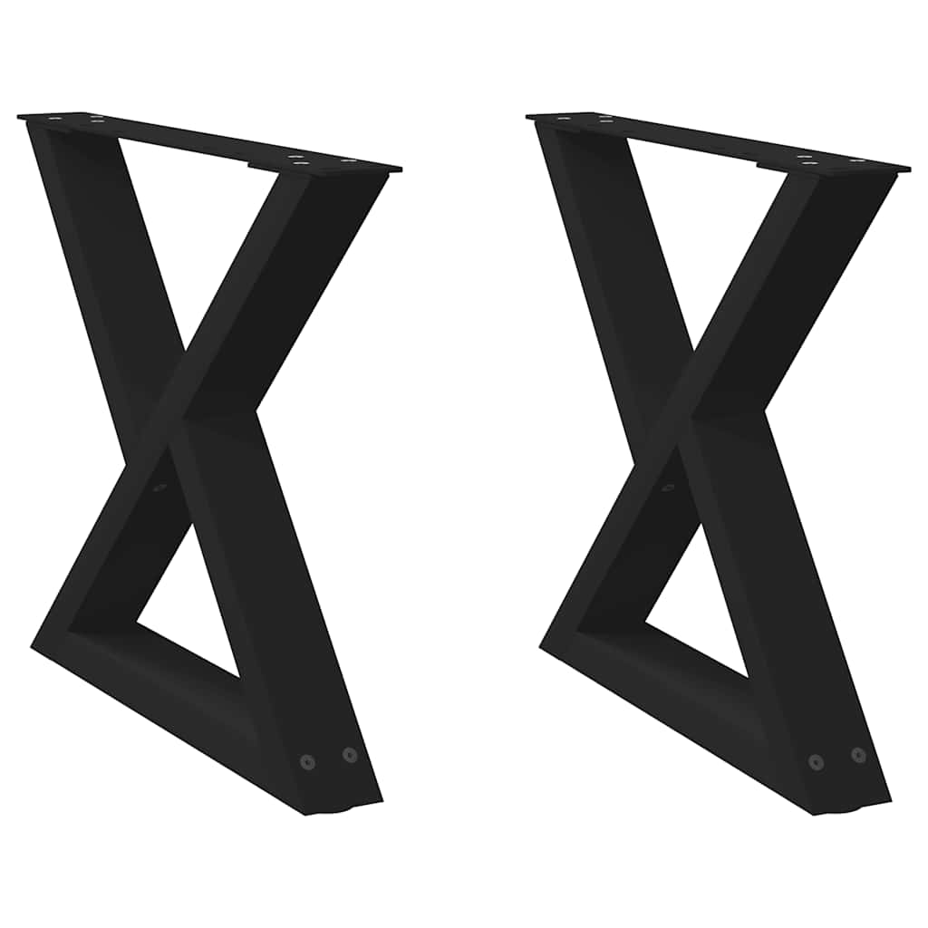 sofabordsben 2 stk. sort 60 x (42-43,3) cm stål