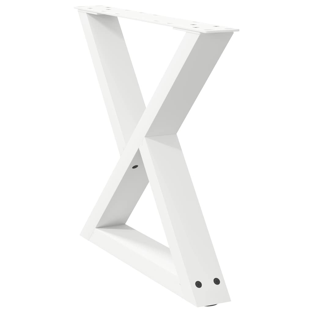 sofabordsben 2 stk. hvid 60 x (42-43,3) cm stål