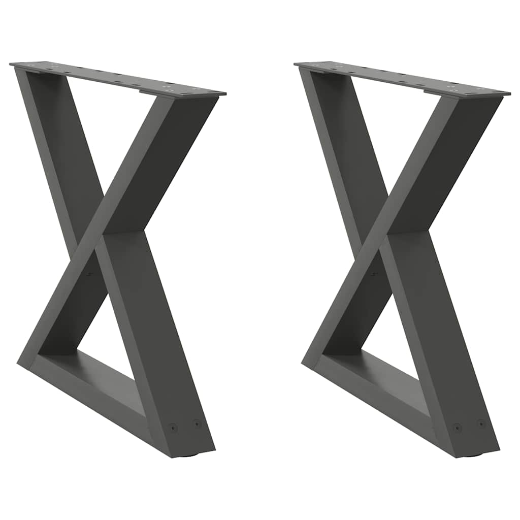 sofabordsben 2 stk. antracit 60 x (42-43,3) cm stål