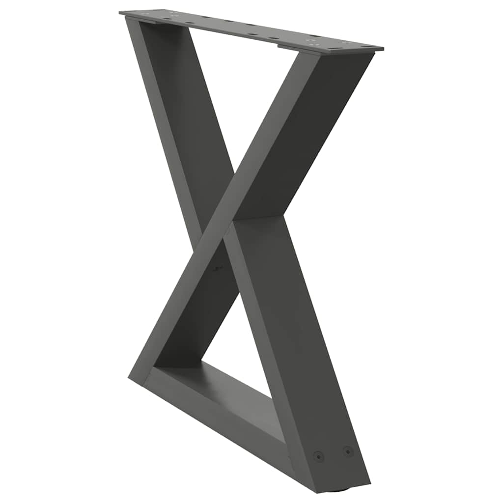 sofabordsben 2 stk. antracit 60 x (42-43,3) cm stål
