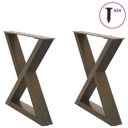 sofabordsben 2 stk. naturstål 60 x (42-43,3) cm stål