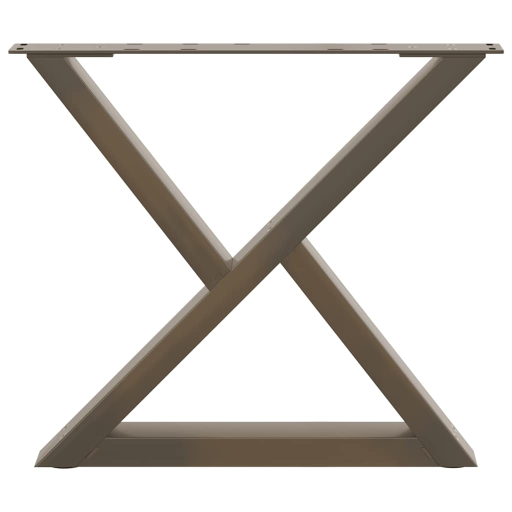 sofabordsben 2 stk. naturstål 60 x (42-43,3) cm stål