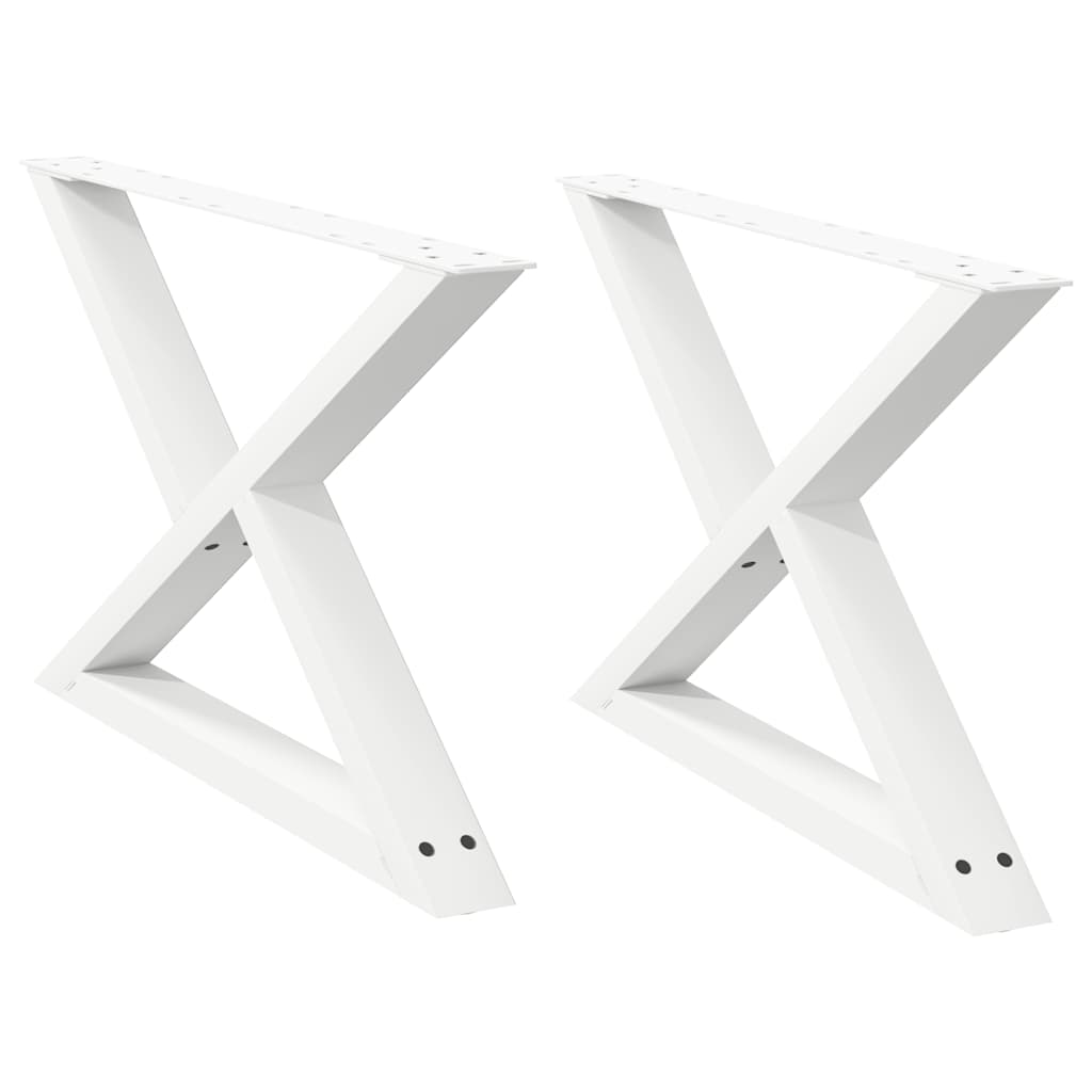 sofabordsben 2 stk. hvid 70 x (42-43,3) cm stål