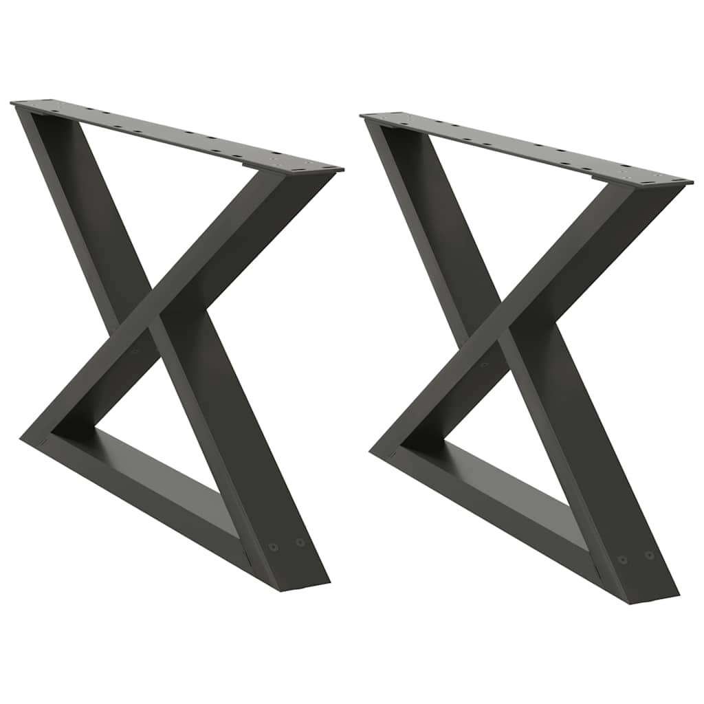 sofabordsben 2 stk. antracit 70 x (42-43,3) cm stål