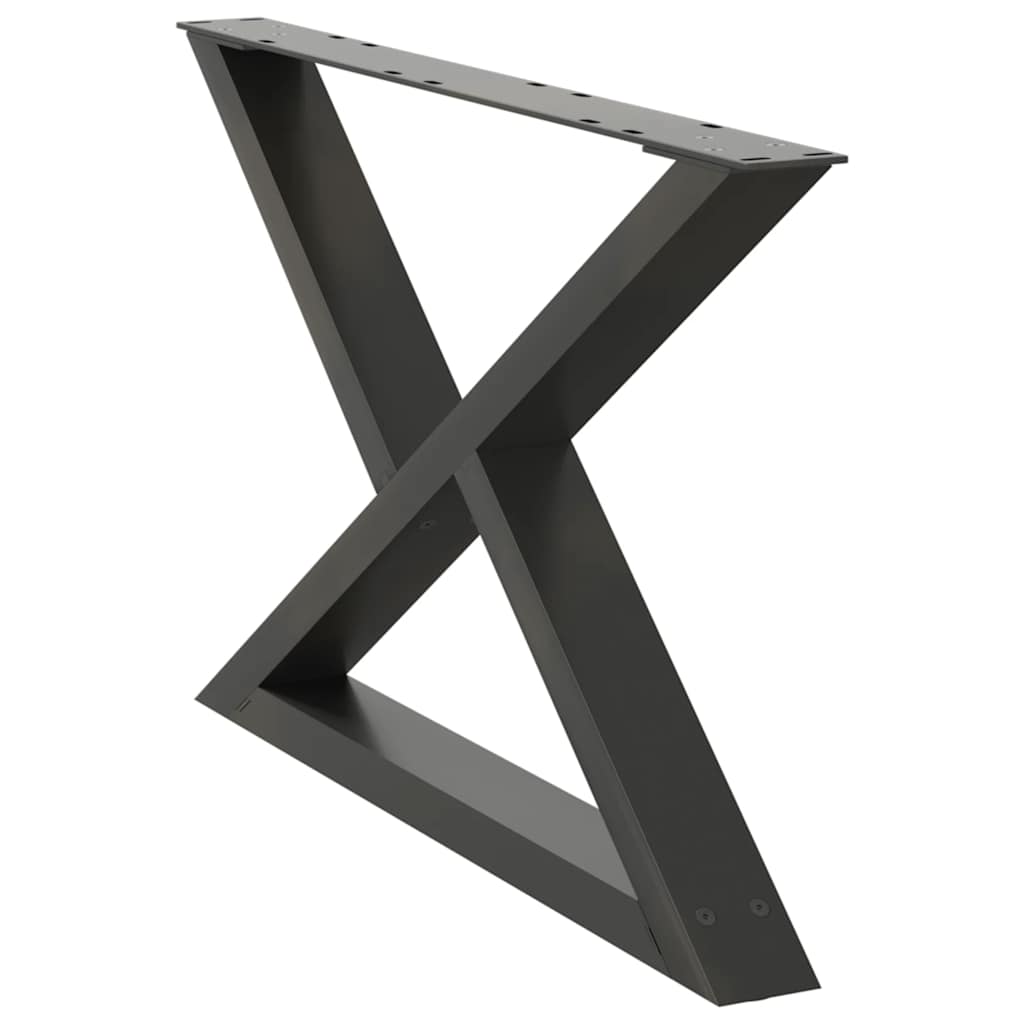 sofabordsben 2 stk. antracit 70 x (42-43,3) cm stål