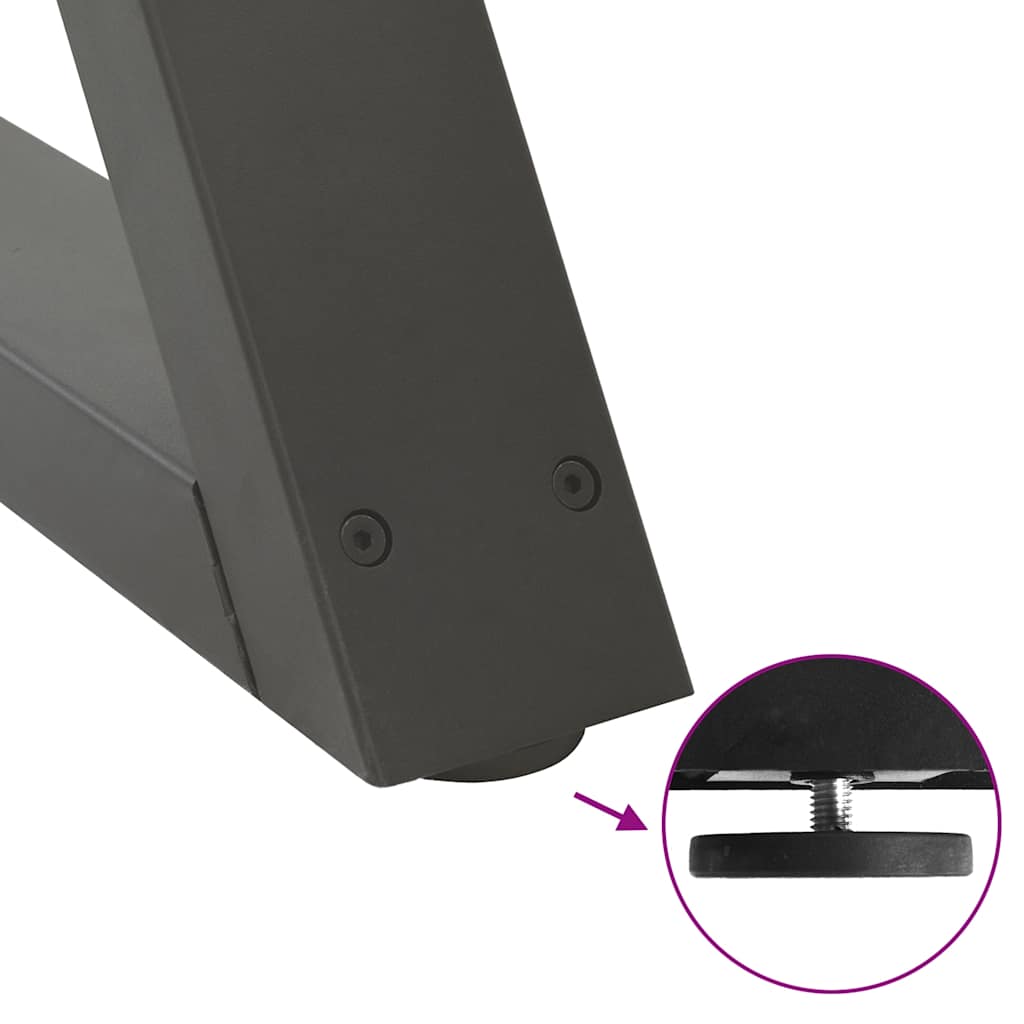sofabordsben 2 stk. antracit 70 x (42-43,3) cm stål