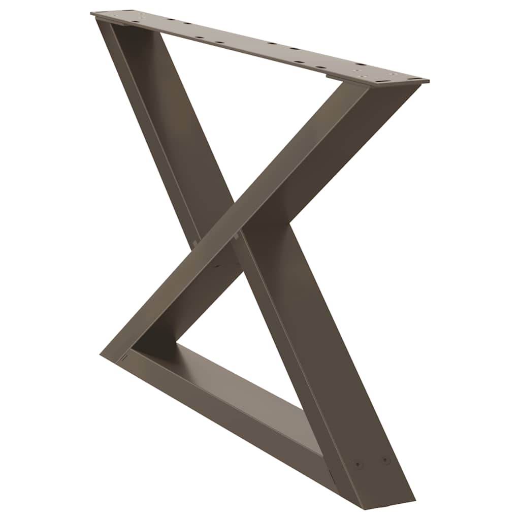 sofabordsben 2 stk. naturstål 70 x (42-43,3) cm stål