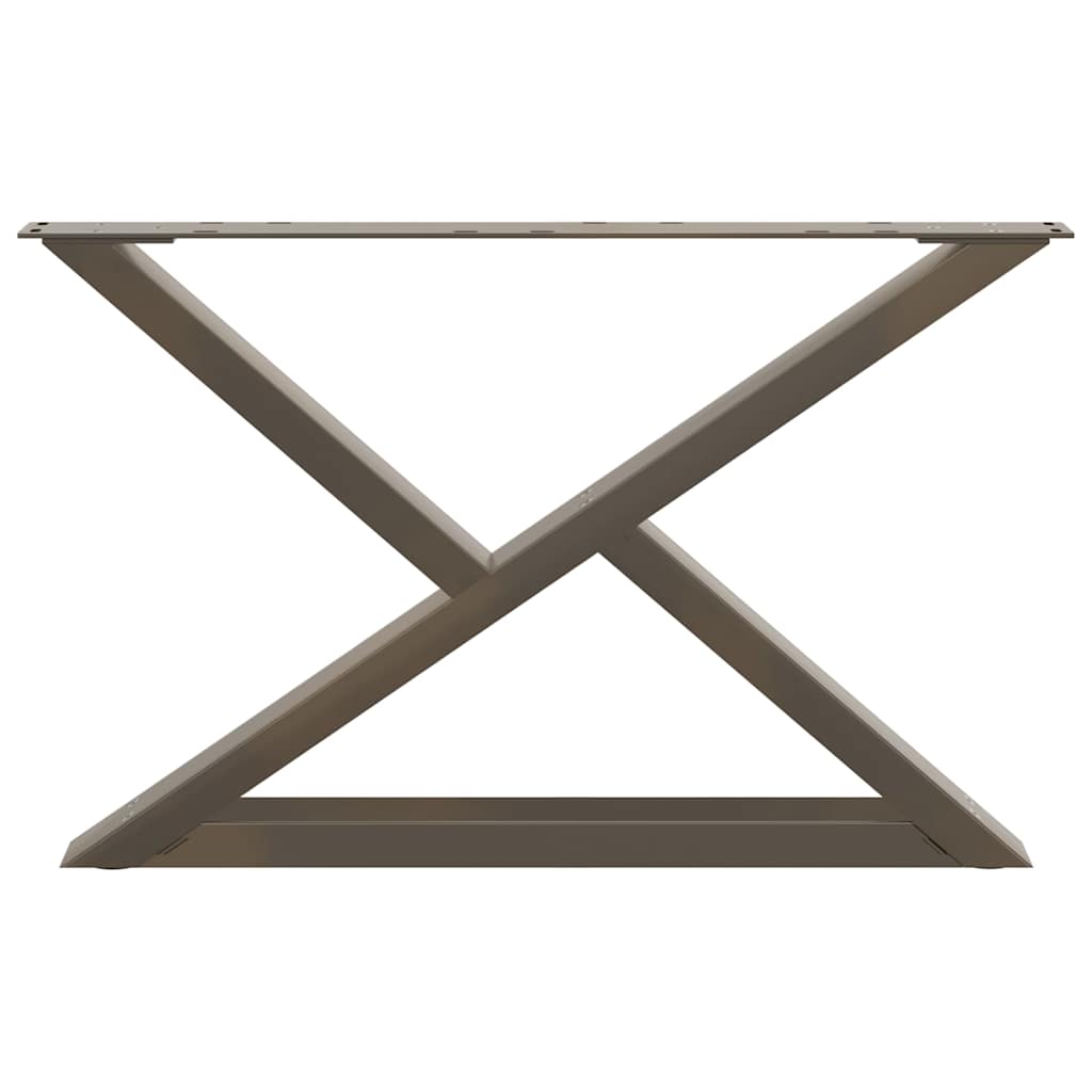 sofabordsben 2 stk. naturstål 70 x (42-43,3) cm stål