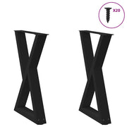 spisebordsben 2 stk. sort 50x(72-73,3) cm stål