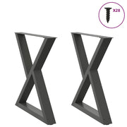 spisebordsben 2 stk. antracit 70 x (72-73,3) cm stål