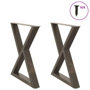spisebordsben 2 stk. naturstål 70 x (72-73,3) cm stål