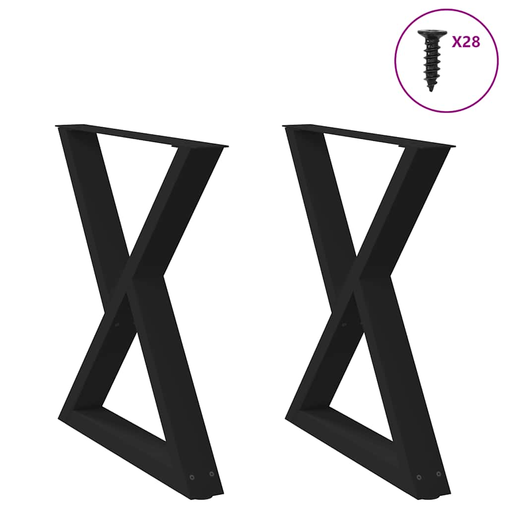 spisebordsben 2 stk. sort 80 x (72-73,3) cm stål