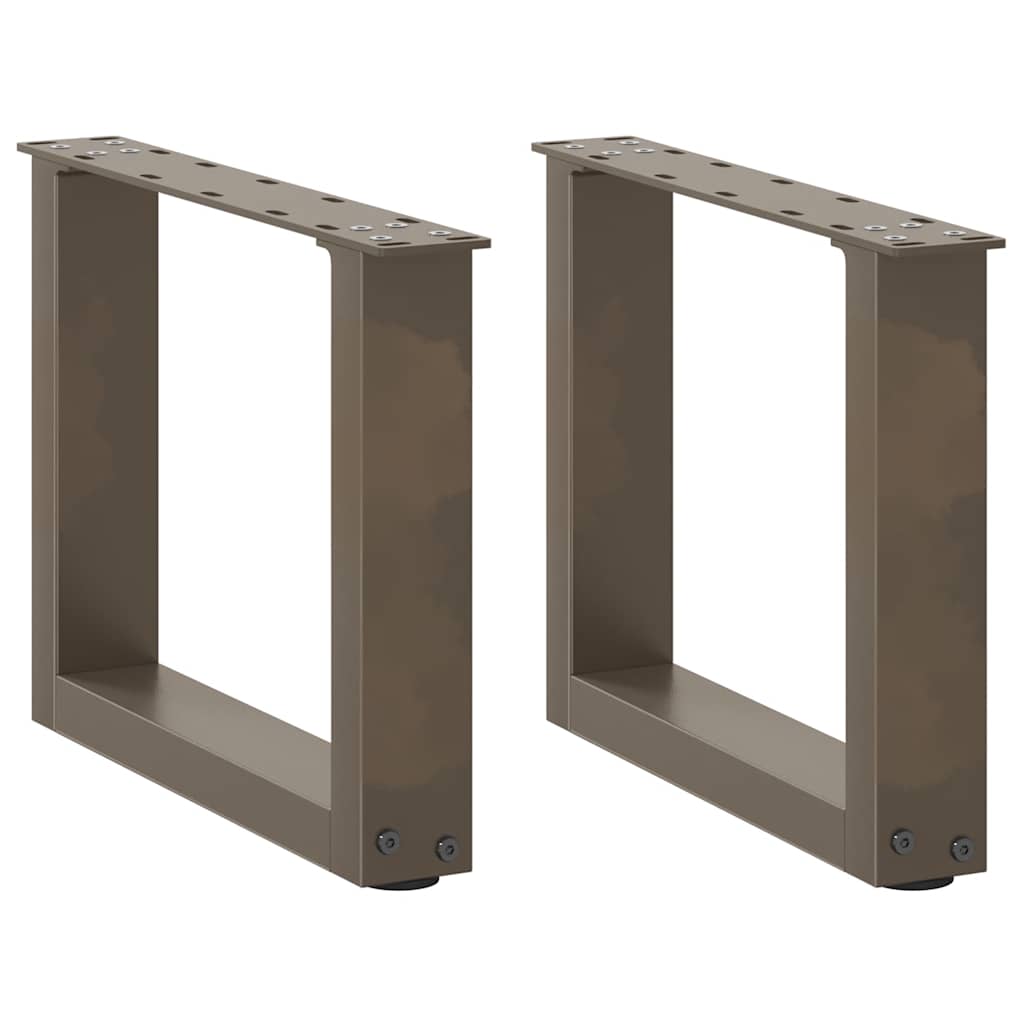 sofabordsben U-formet 2 stk. naturstål 40x(30-31) cm stål