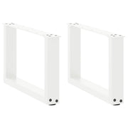sofabordsben U-formet 2 stk. hvid 50x(30-31) cm stål
