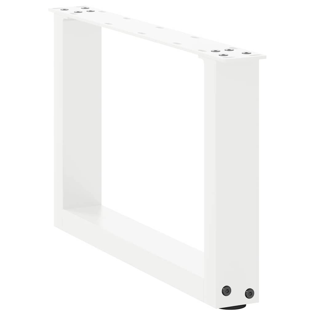 sofabordsben U-formet 2 stk. hvid 50x(30-31) cm stål