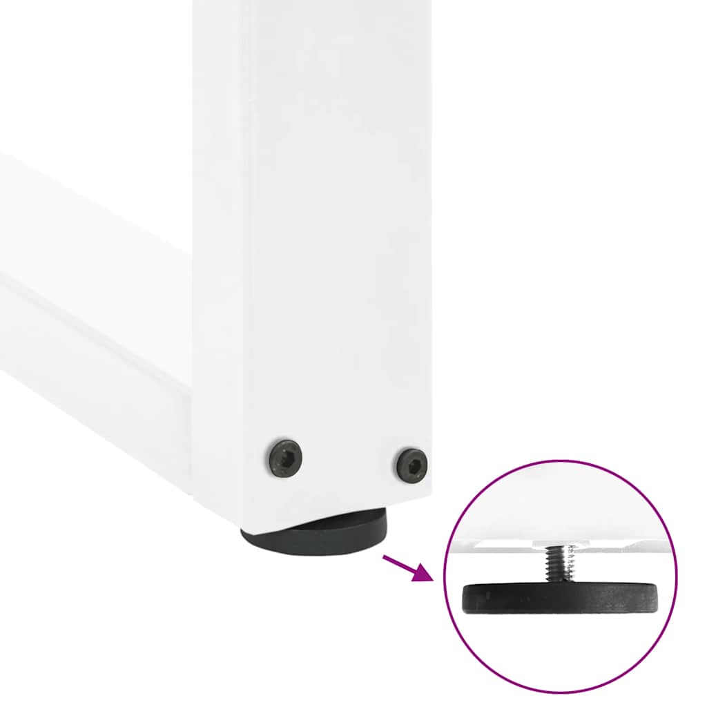 sofabordsben U-formet 2 stk. hvid 50x(30-31) cm stål