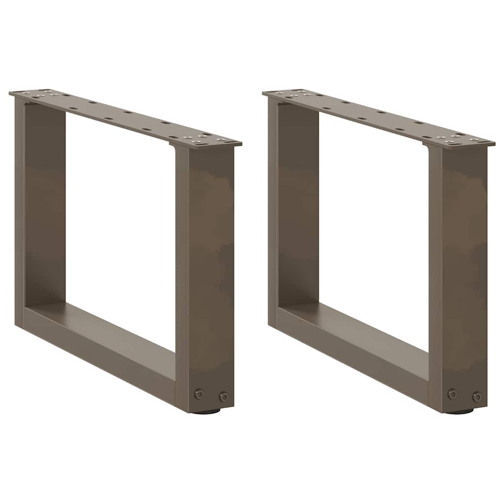 sofabordsben U-formet 2 stk. naturstål 50x(30-31) cm stål