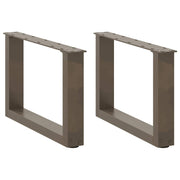 sofabordsben U-formet 2 stk. naturstål 50x(30-31) cm stål