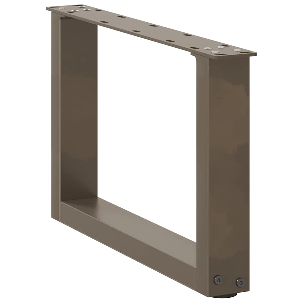 sofabordsben U-formet 2 stk. naturstål 50x(30-31) cm stål