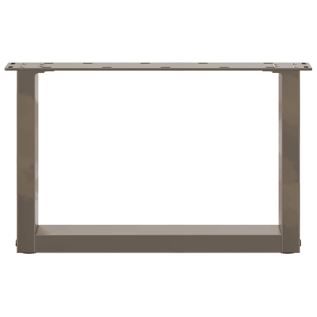 sofabordsben U-formet 2 stk. naturstål 50x(30-31) cm stål
