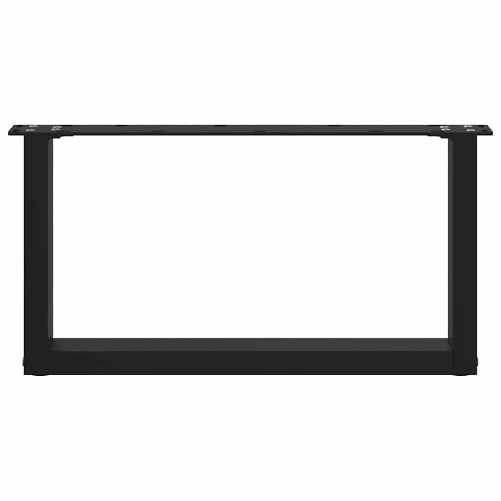 sofabordsben U-formet 2 stk. sort 60 x (30-31) cm stål