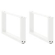 sofabordsben U-formet 2 stk. hvid 60x(30-31) cm stål